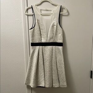 BCBGeneration Textured Cream and Black Dress